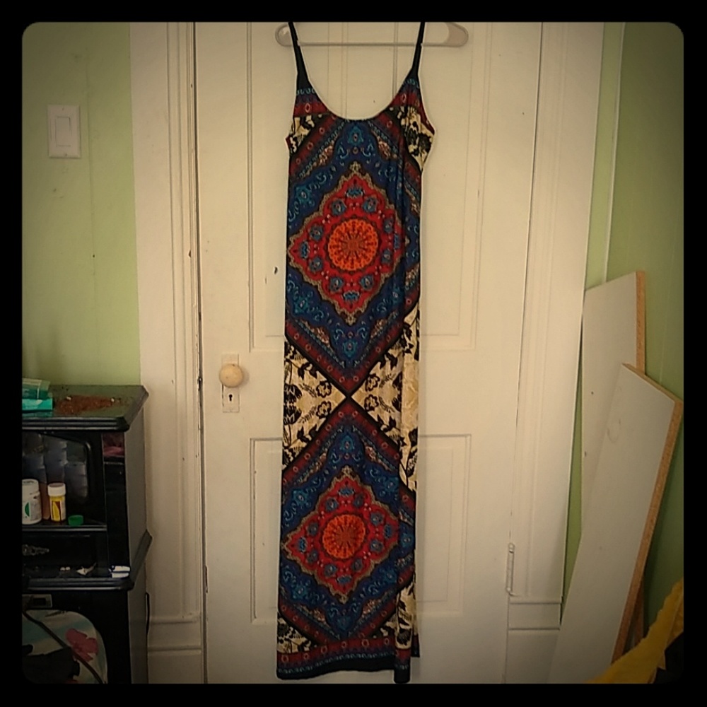 Alloy Cream/Geo Print Summer Maxi Dress